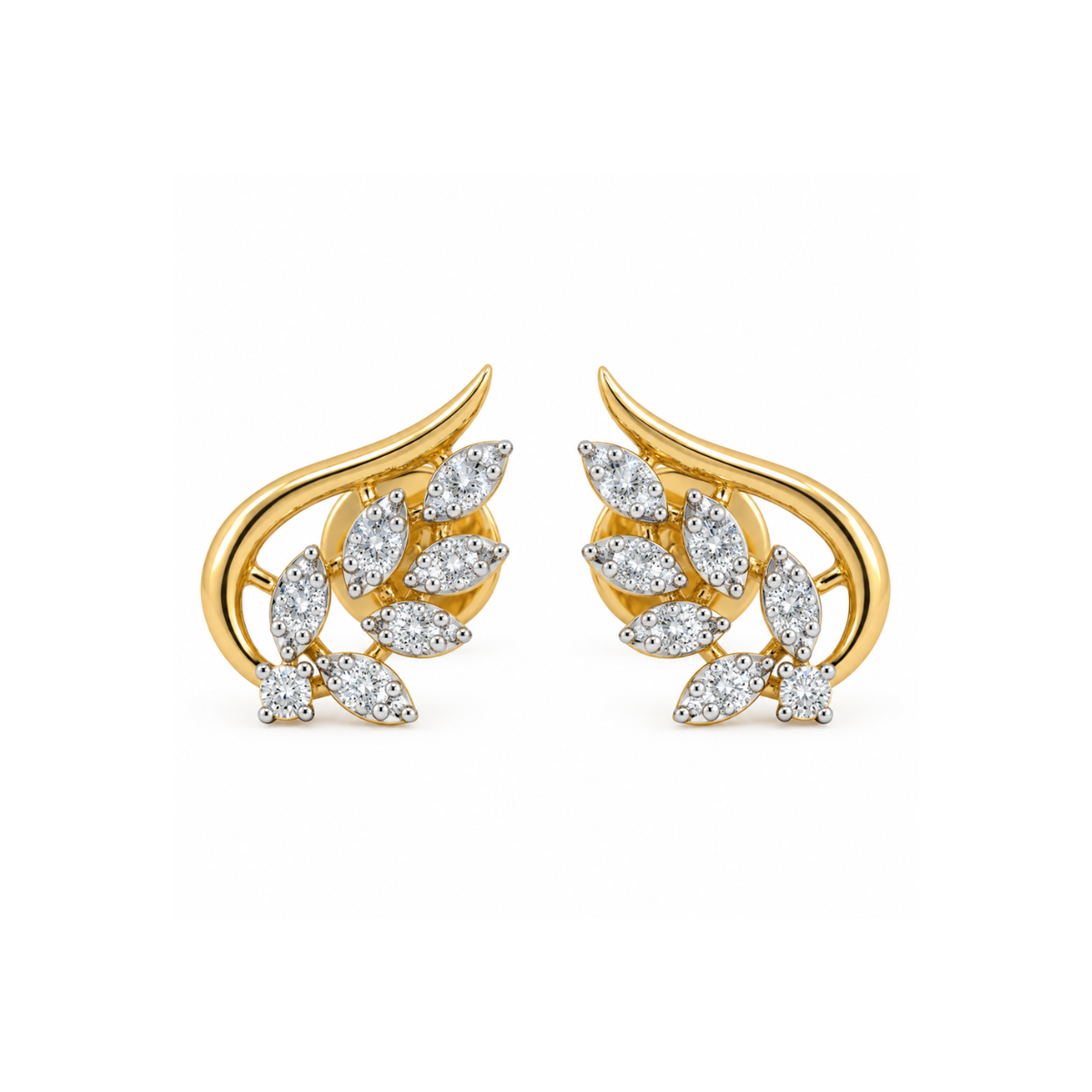 Ferna Shine 14KT Gold Diamond Stud Earrings