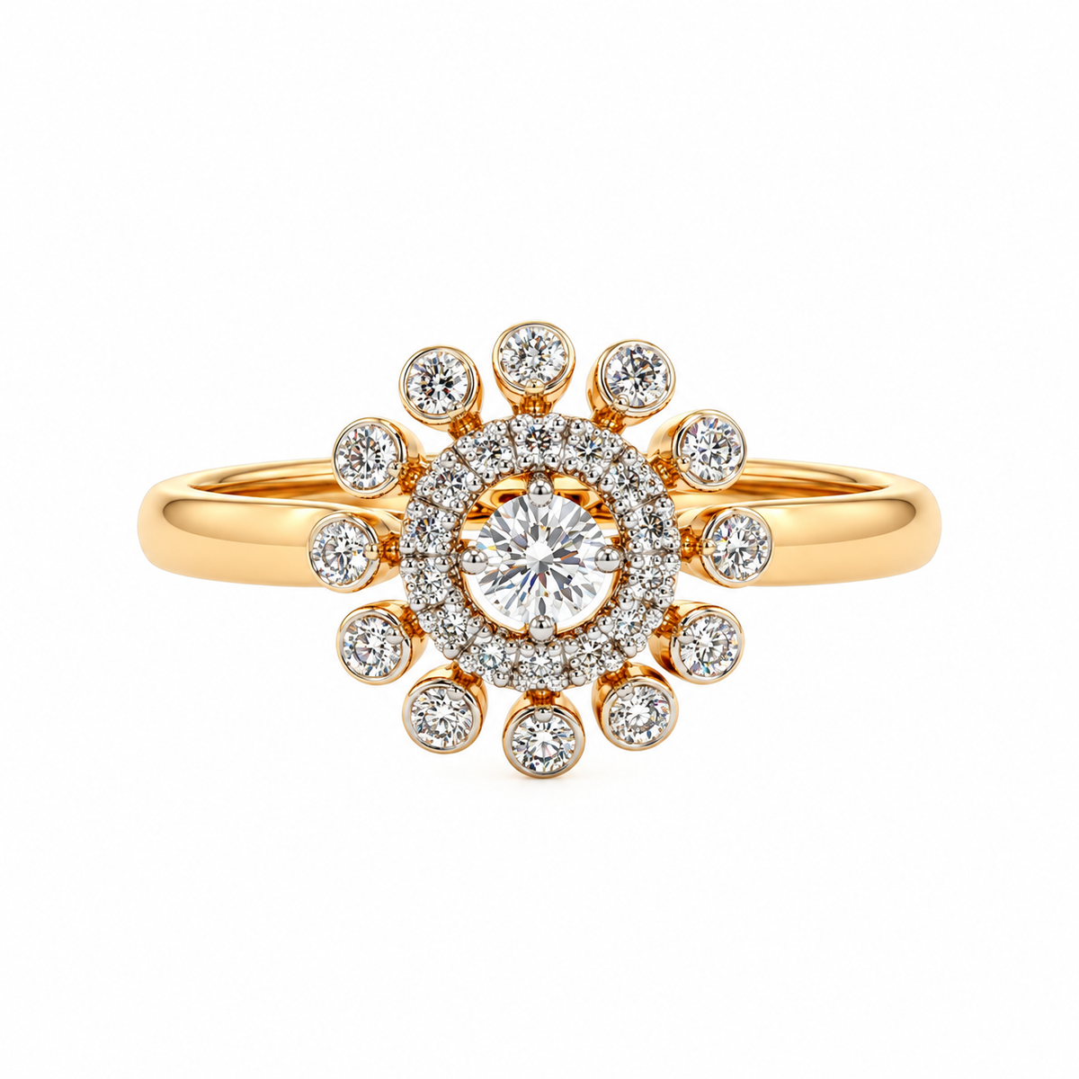 Floral Flourish 14KT Gold Diamond Ring