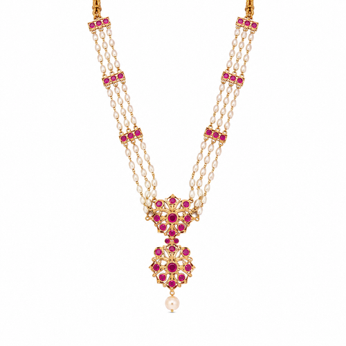 Floral Medallion 22KT Gold Necklace