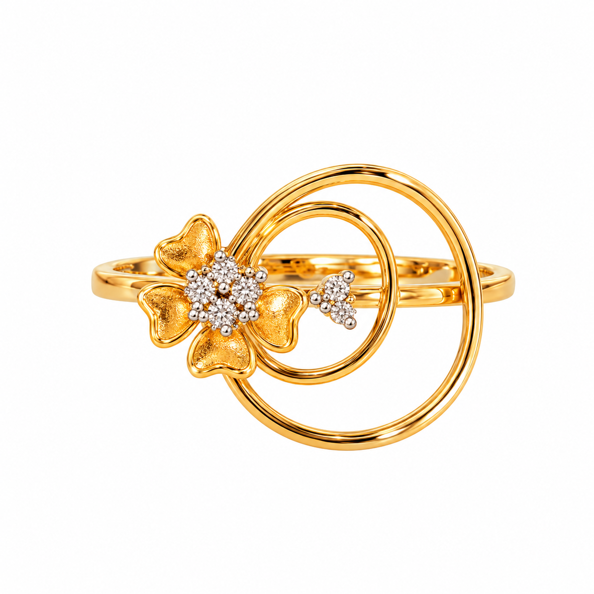 Floral Orbit 14KT Gold Lab Grown Diamond Ring