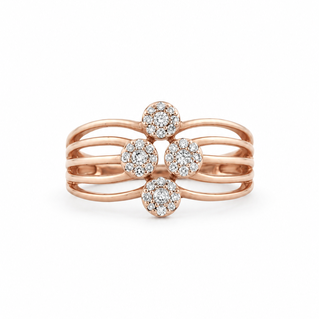 Gilded Groove 18KT Gold Diamond Ring