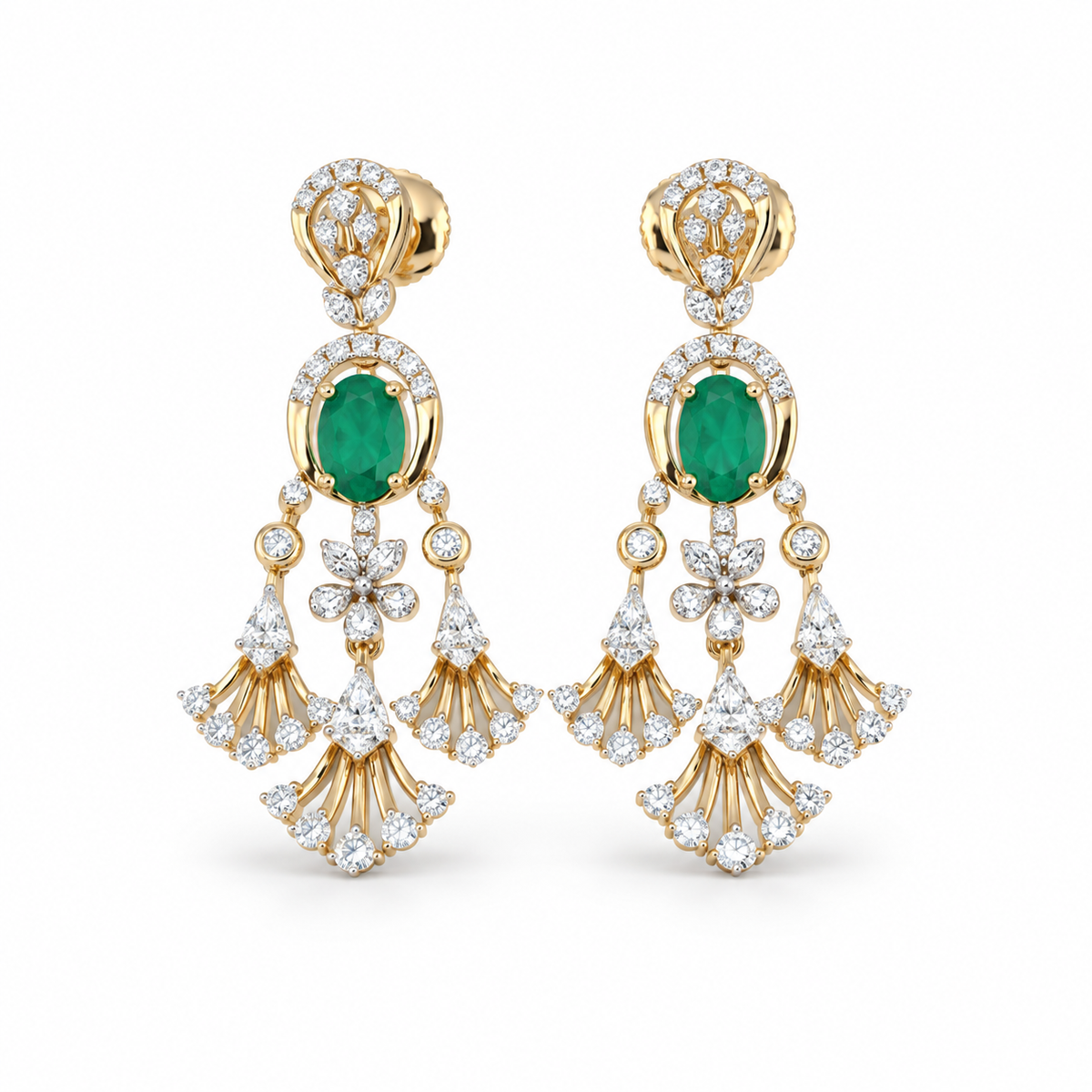 Gilded Lippan 14KT Gold Diamond Dangle Earrings