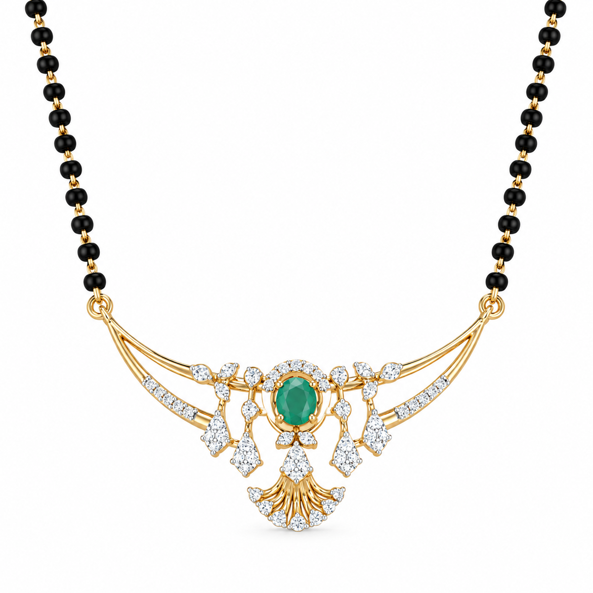 Gilded Lippan 14KT Gold Diamond Mangalsutra