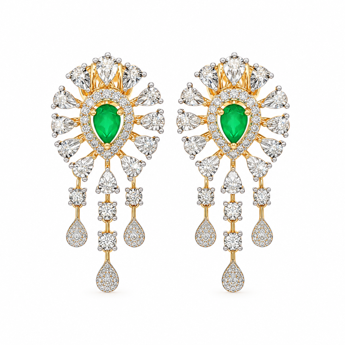 Gleaming Akira 14KT Gold Diamond Drop Earrings