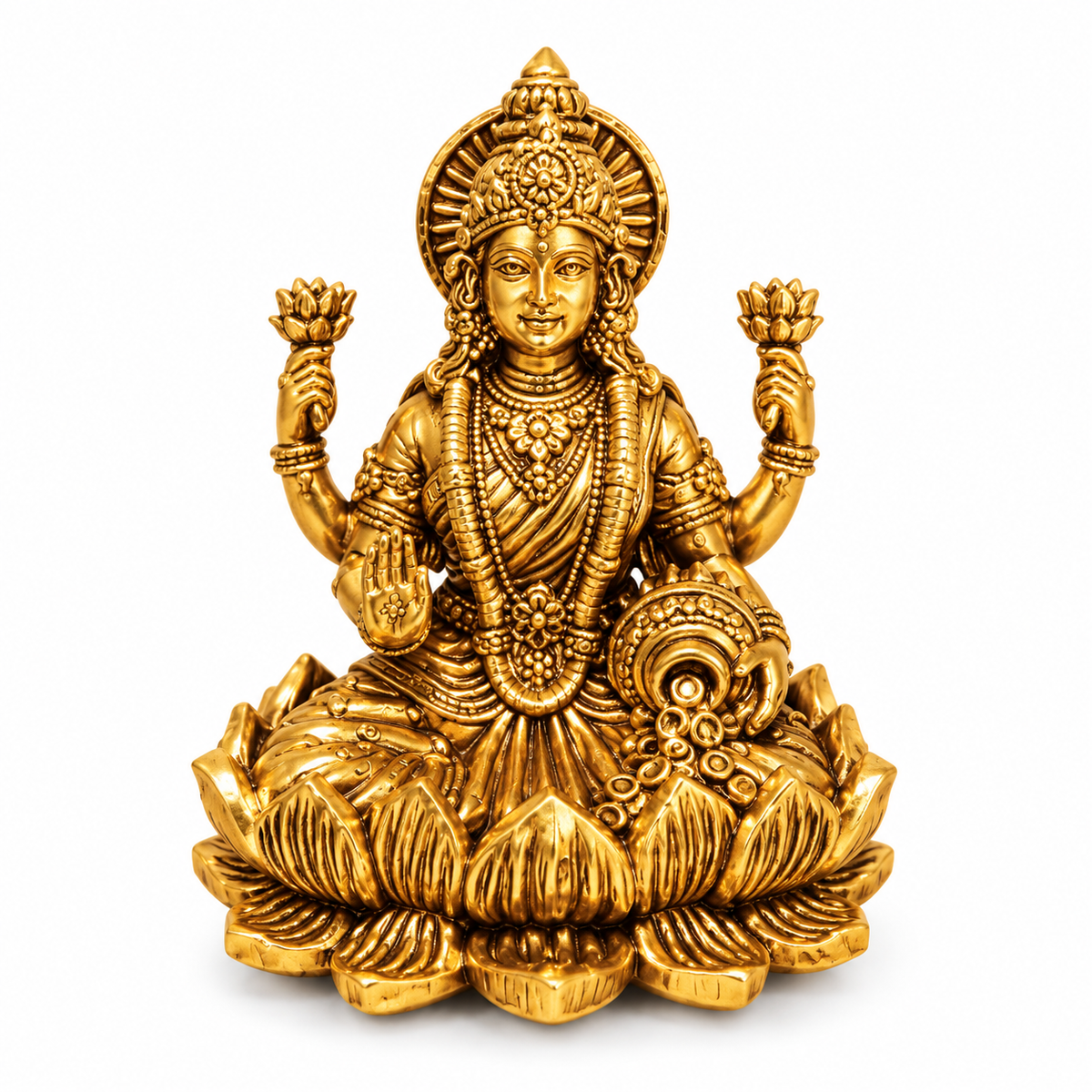 Solid 22KT Gold Lakshmi Idol