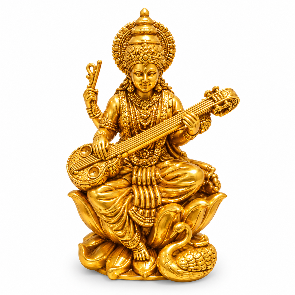 Solid 22KT Gold Saraswati Idol