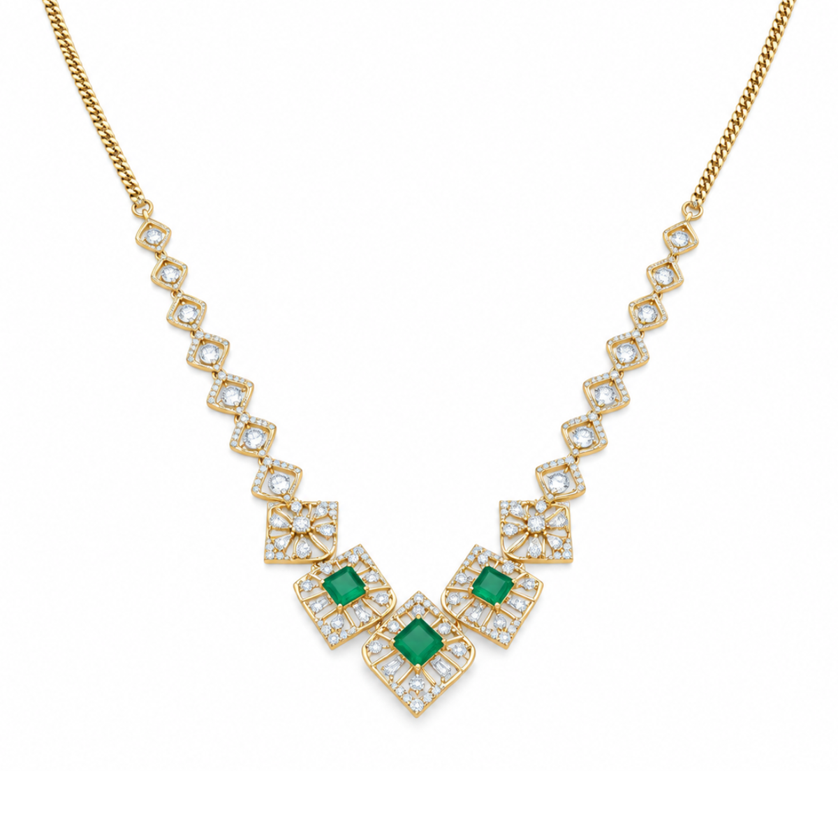 Graceful Petal 14KT Gold Diamond Necklace