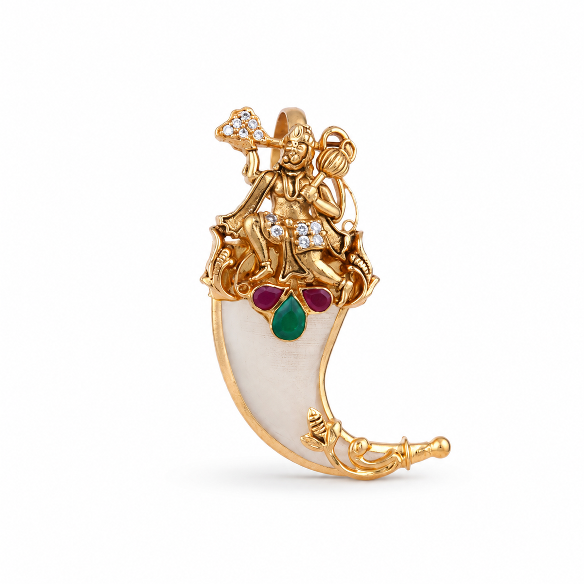 Hanuman 22KT Gold Tiger Nail Pendant