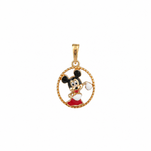 Happy Mickey 18KT Gold Pendant For Kids