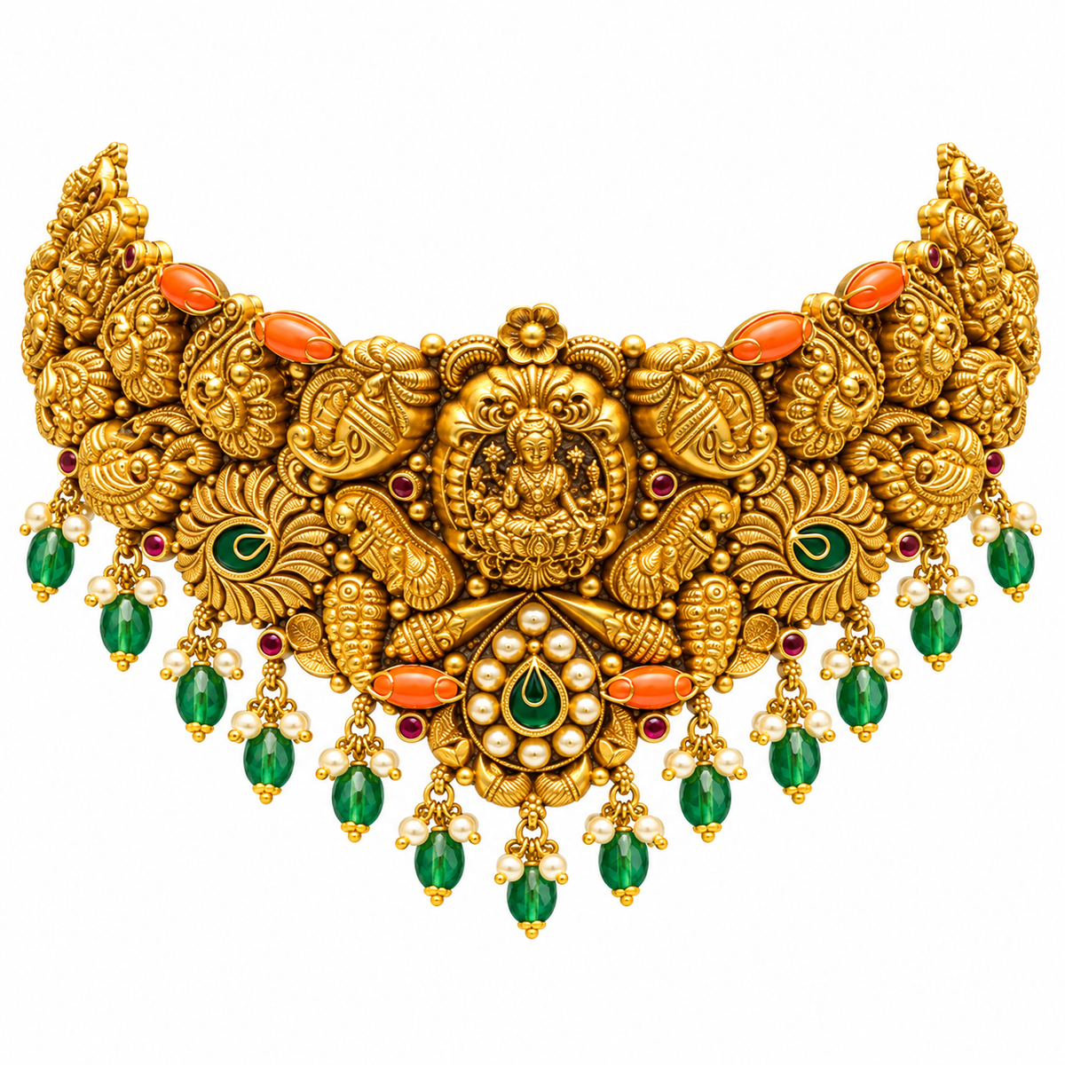 Nakshi Temple 22KT Gold Choker