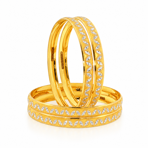 Rukmini 22KT Gold Dual Tone Bangles