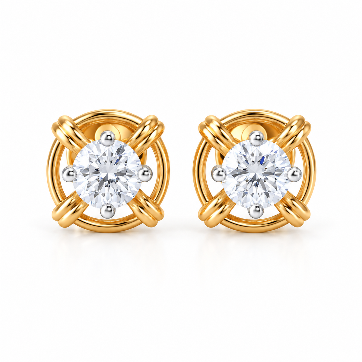 Jane Solitaire 14KT Lab Grown Diamond Stud Earrings