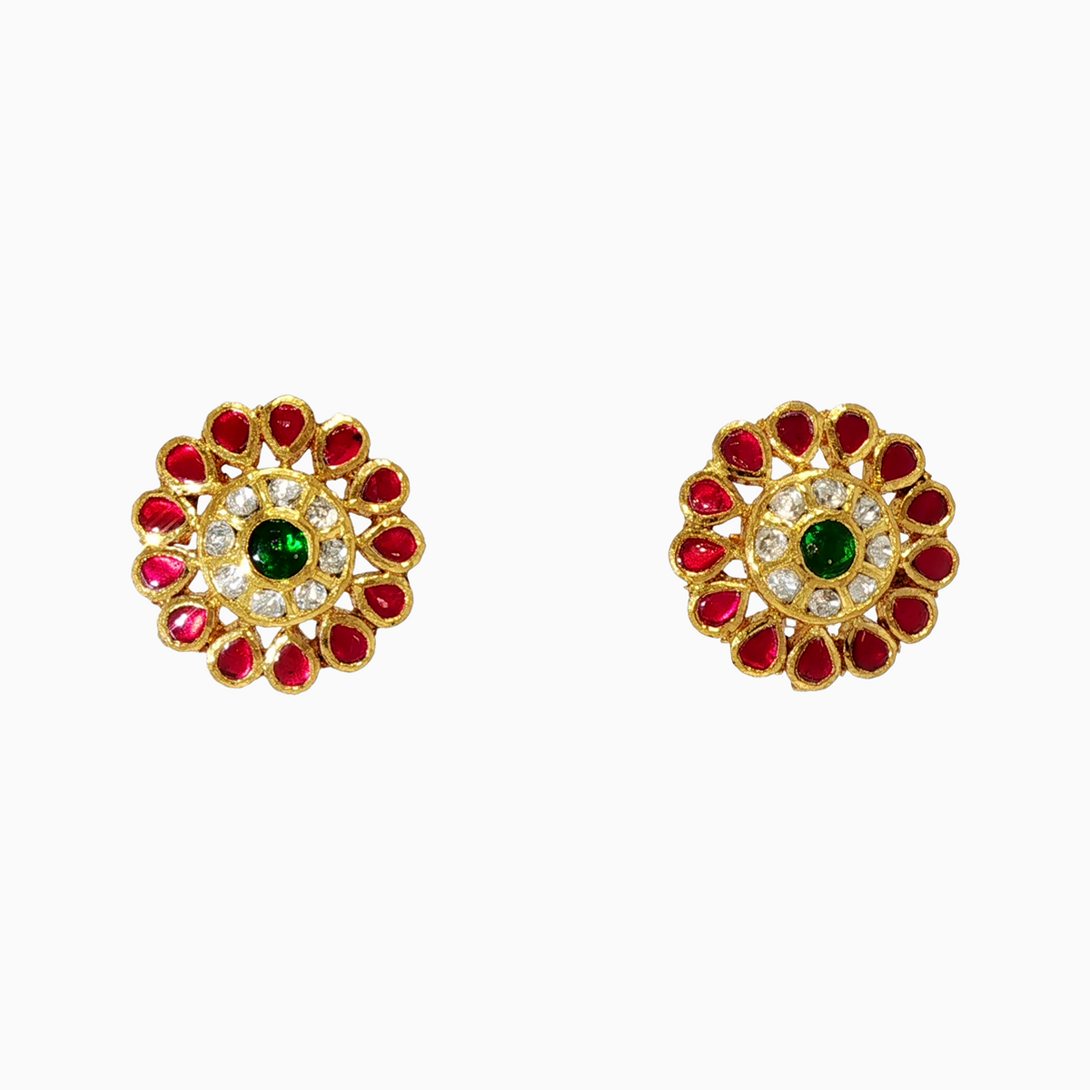Kairavi 22KT Gold Kundan Stud Earrings