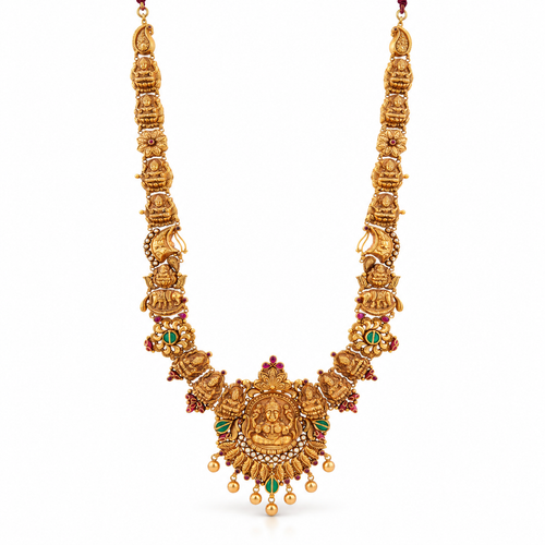 Kusumavali 22KT Gold Temple Necklace