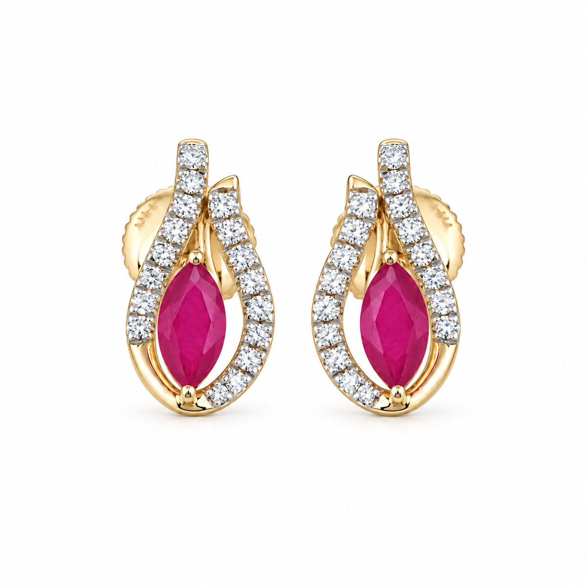 Laurel 14KT Gold Diamond Stud Earrings