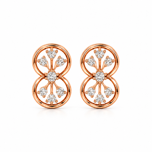 Lumina Loop 14KT Gold Diamond Stud Earrings