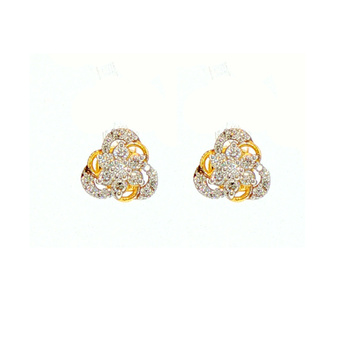 Luxe Cluster 14KT Lab Grown Diamond Stud Earrings
