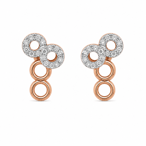 Mini Circlet 18KT Gold Diamond Stud Earrings