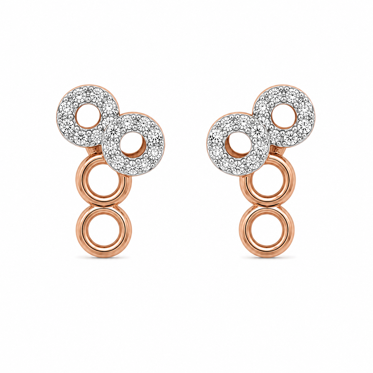 Mini Circlet 18KT Gold Diamond Stud Earrings