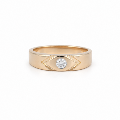 Modish Eye 14KT Gold Diamond Band Ring