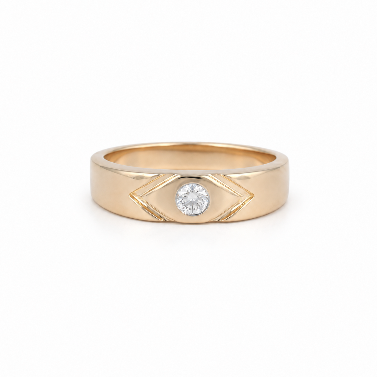 Modish Eye 14KT Gold Diamond Band Ring