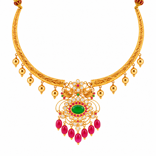 Mrinalini 22KT Gold Antique Kanti Necklace