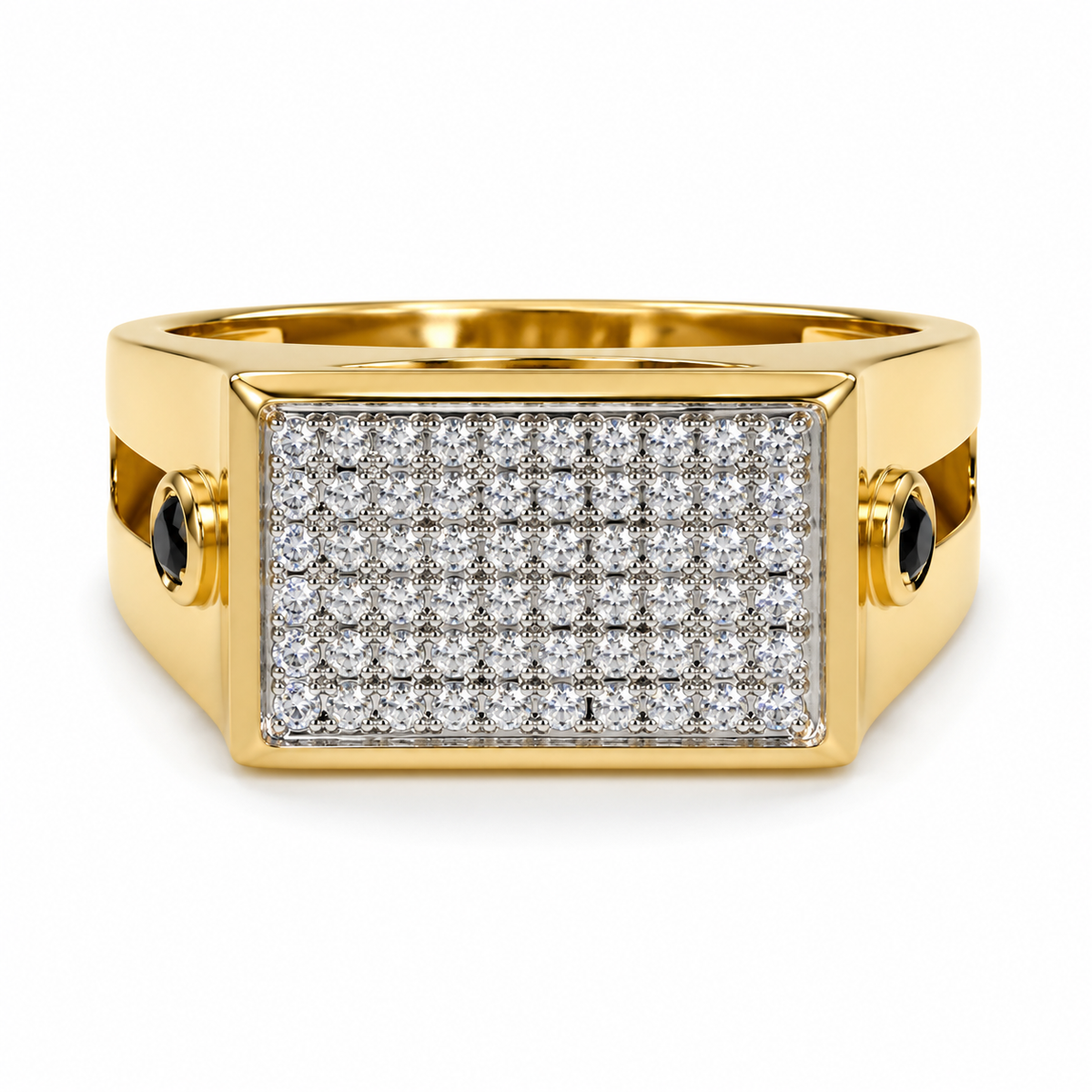 Nexus Micro Pave 18KT Gold Signet Ring