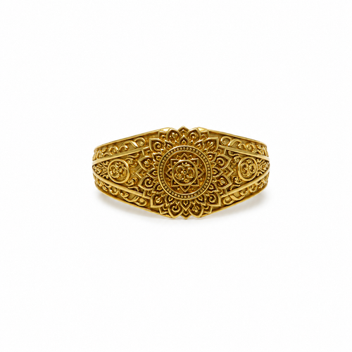 Om Floral Mandala 22KT Gold Ring