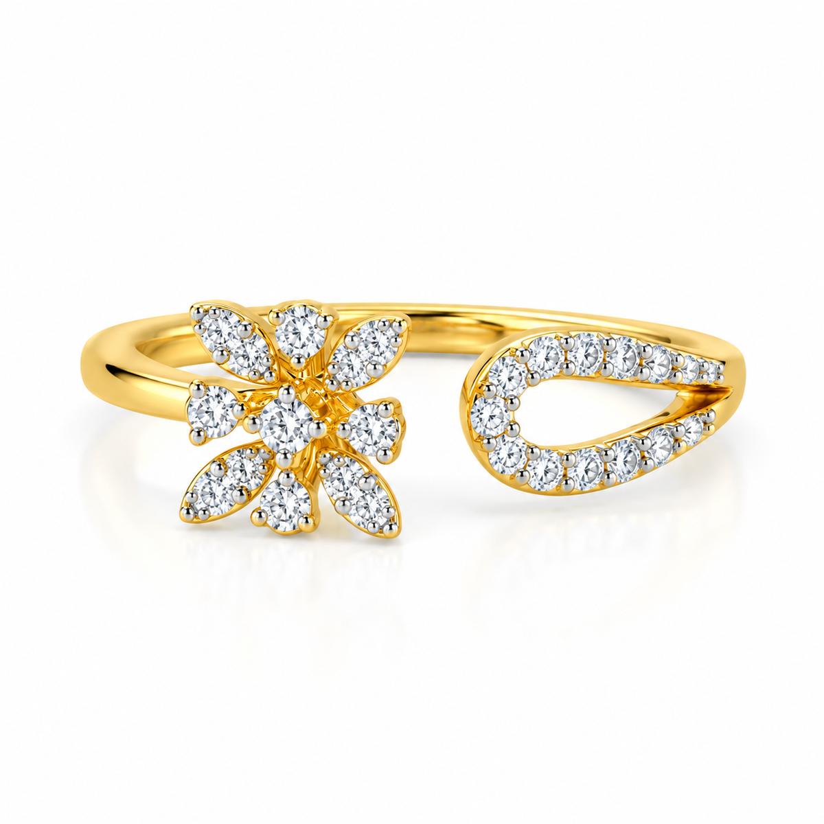 Open Bloom 14KT Gold Diamond Ring