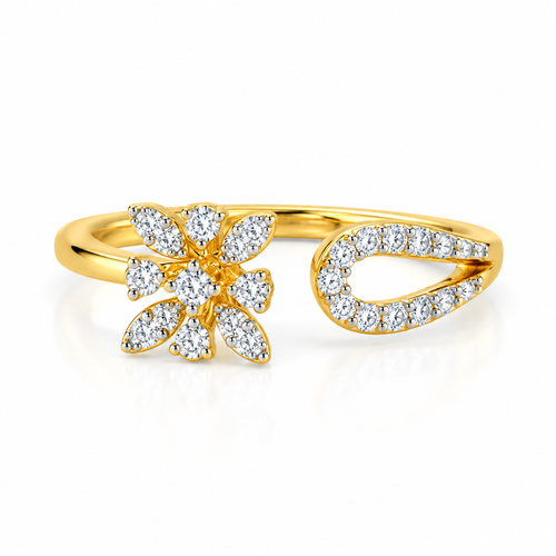Open Bloom 14KT Gold Diamond Ring