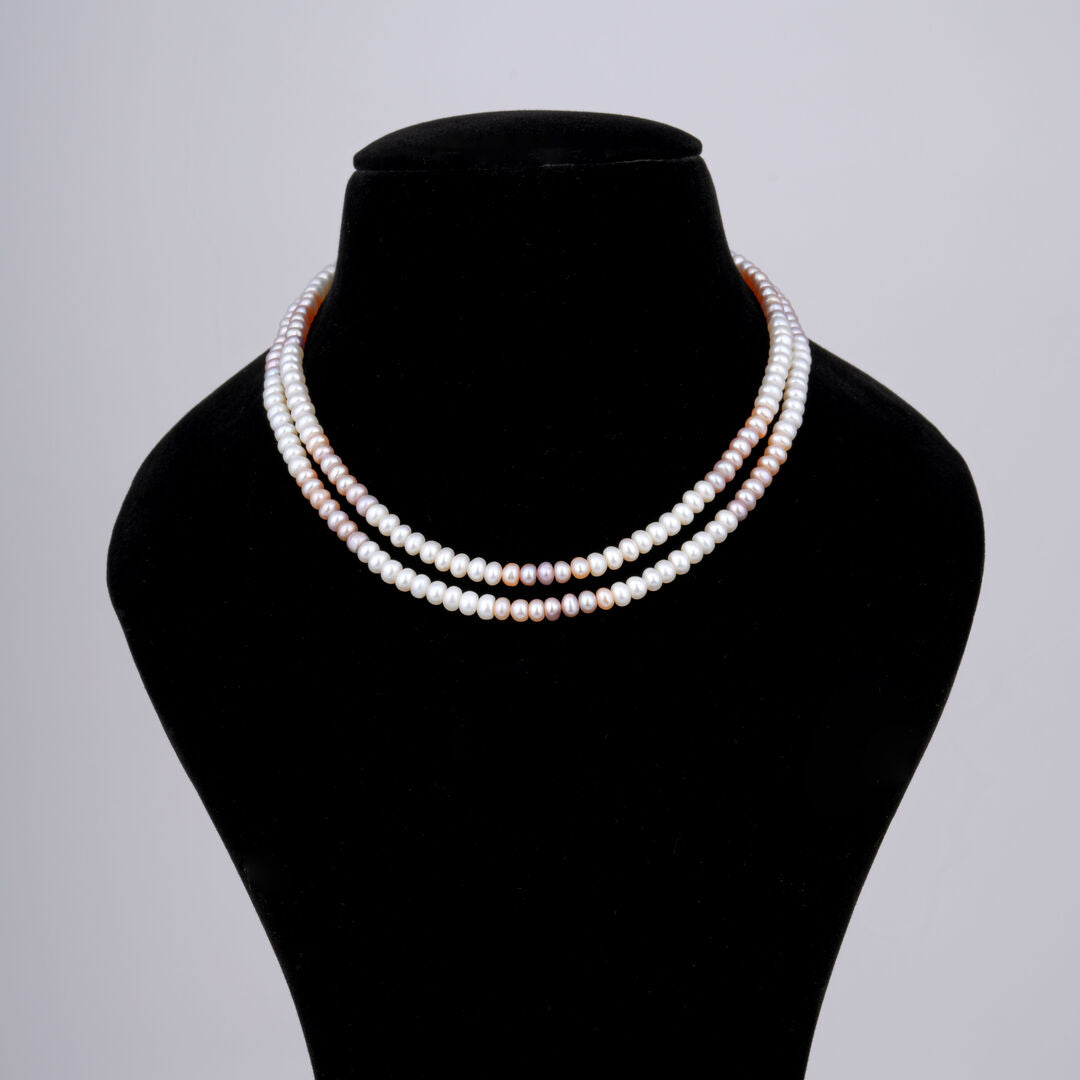 Artfully Colored Layered Pearl Necklace
