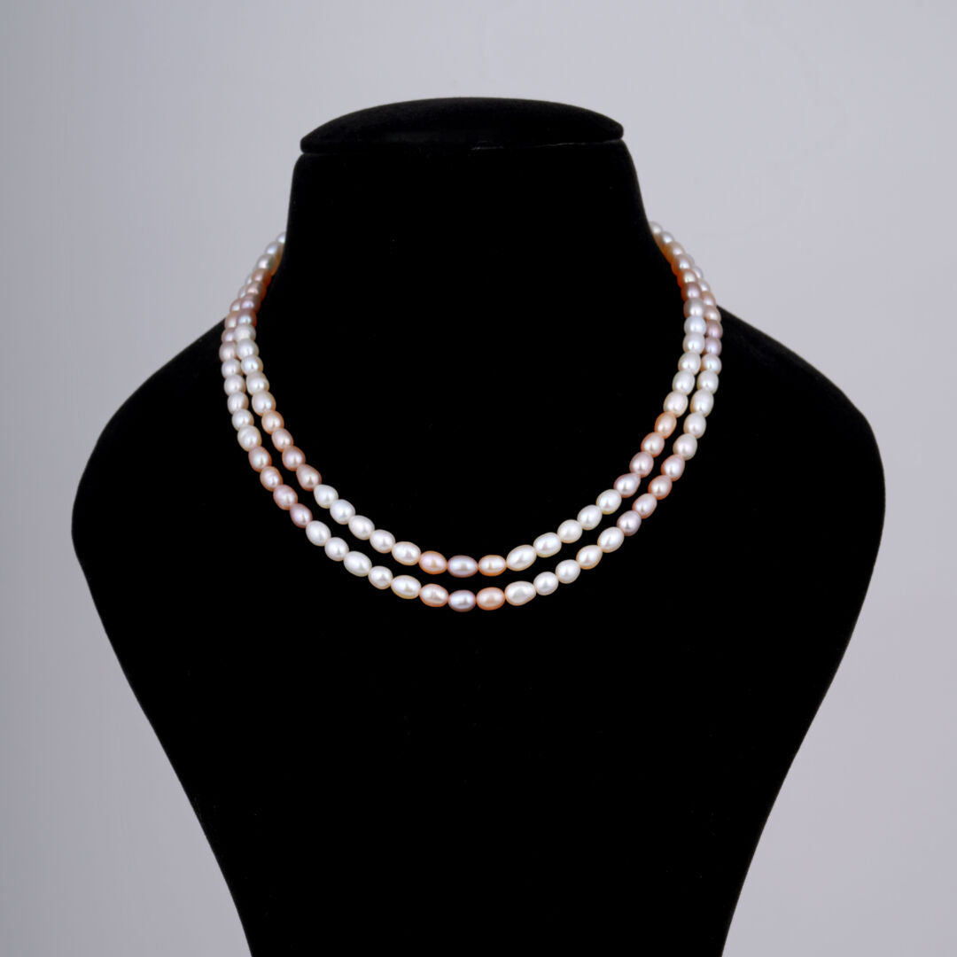 Exclusive Oval Layered Pearl Necklace