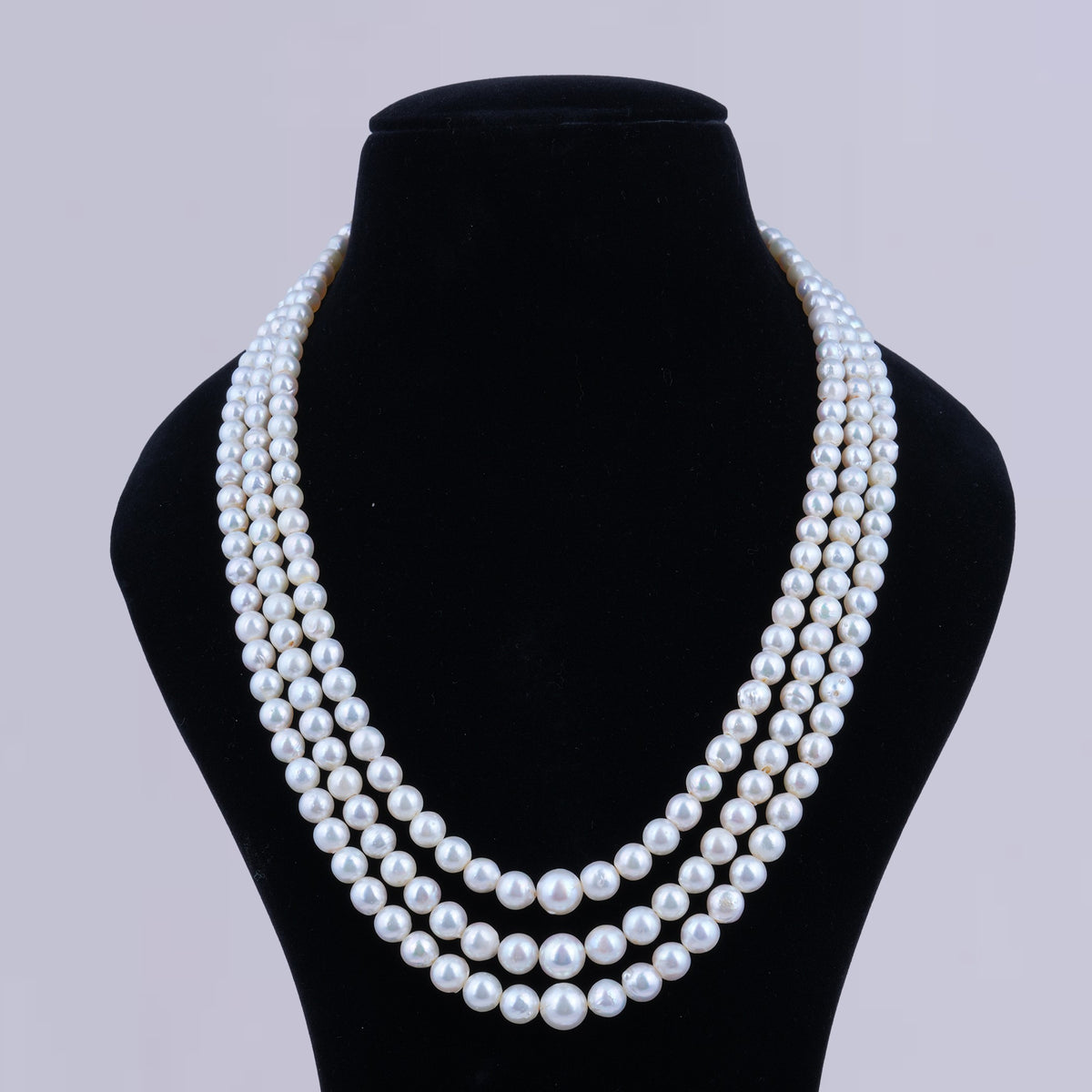 Tri Layer Creamy Pearl Necklace