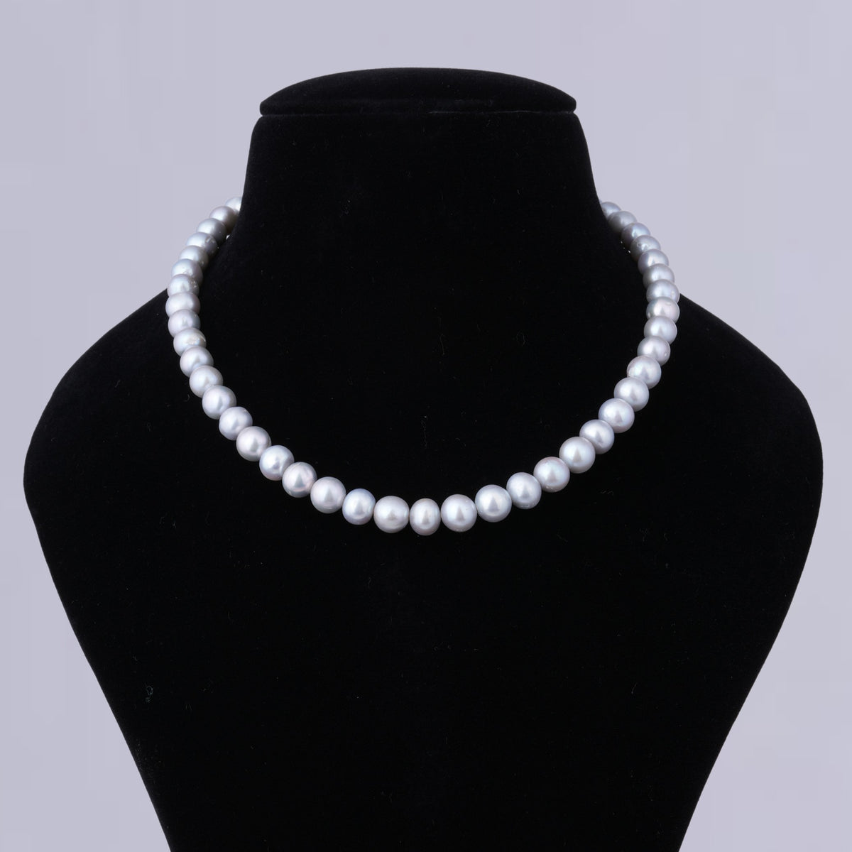 Satiny Grey Pearl Necklace