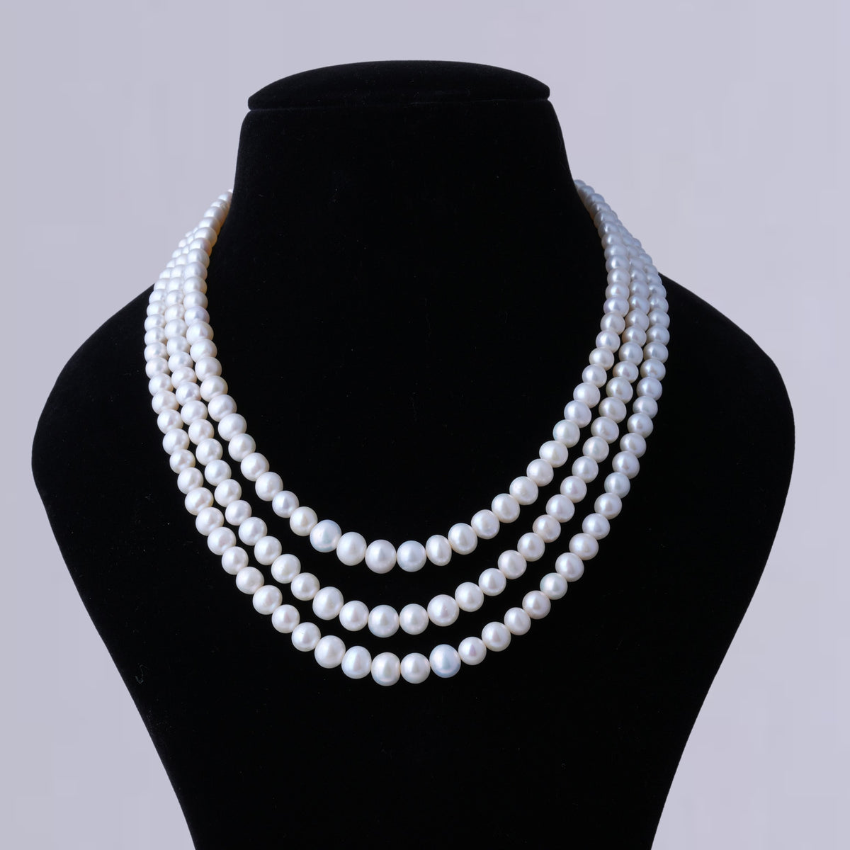 Mallika Tri Layer Pearl Necklace