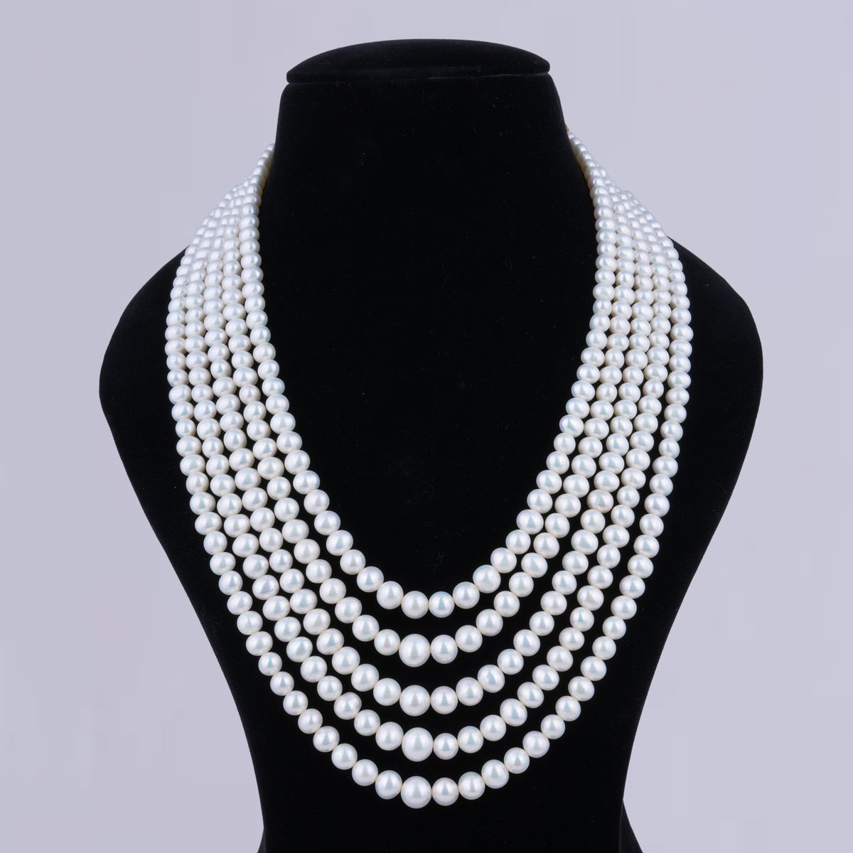 5-Layer Classy White Pearl Necklace