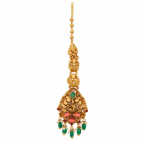 Padmakshi 22KT Gold Antique Maang Tikka