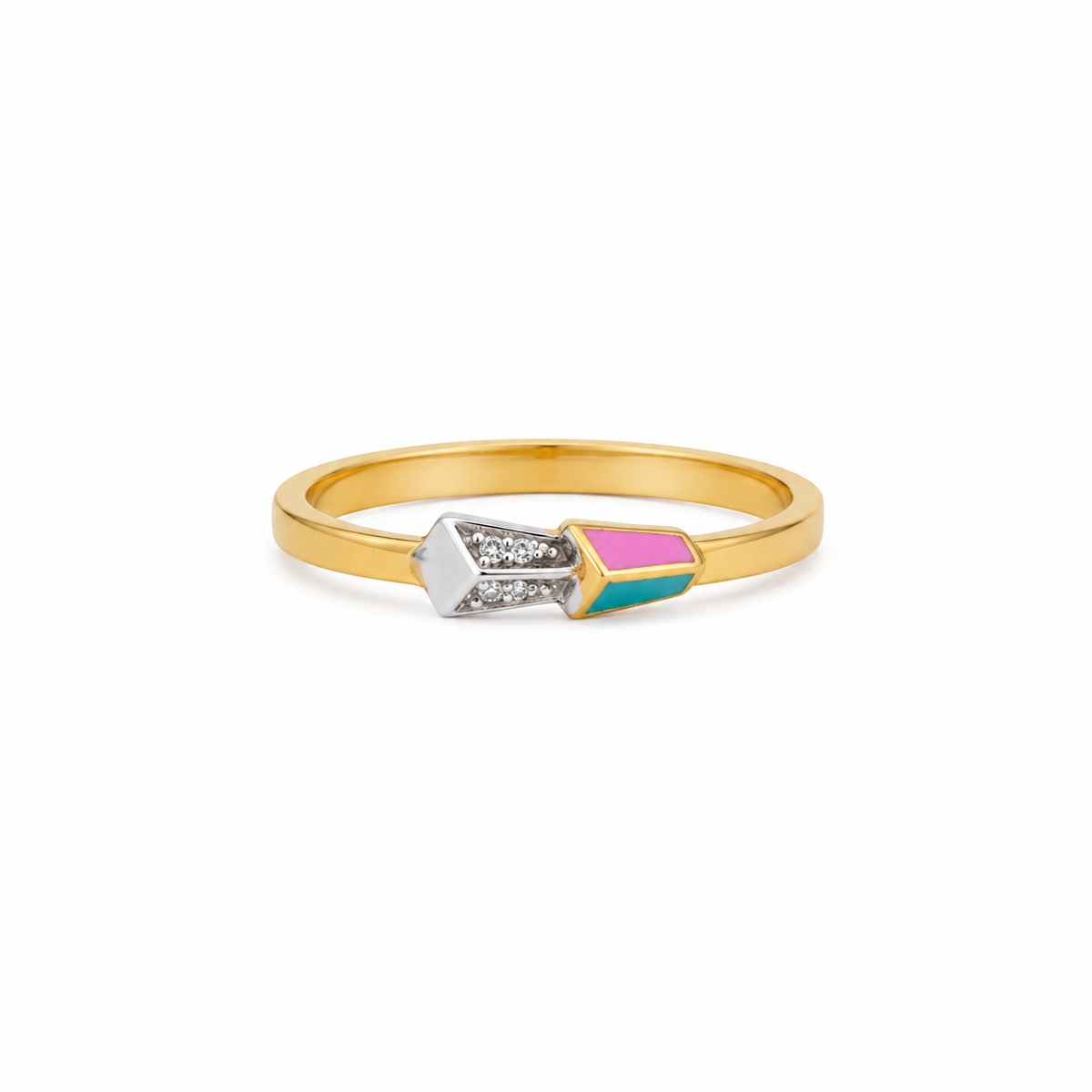 Pastel Arrowhead 22KT Gold Ring