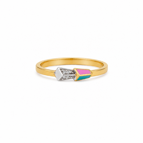Pastel Arrowhead 22KT Gold Ring