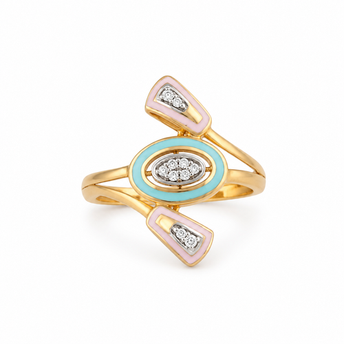 Pastel Riviera 22KT Gold Ring