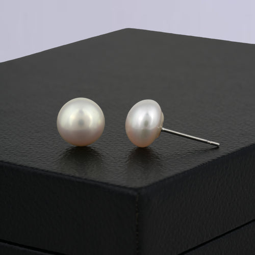Peach Pearl Stud Earrings