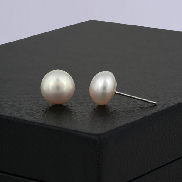 Peach Pearl Stud Earrings