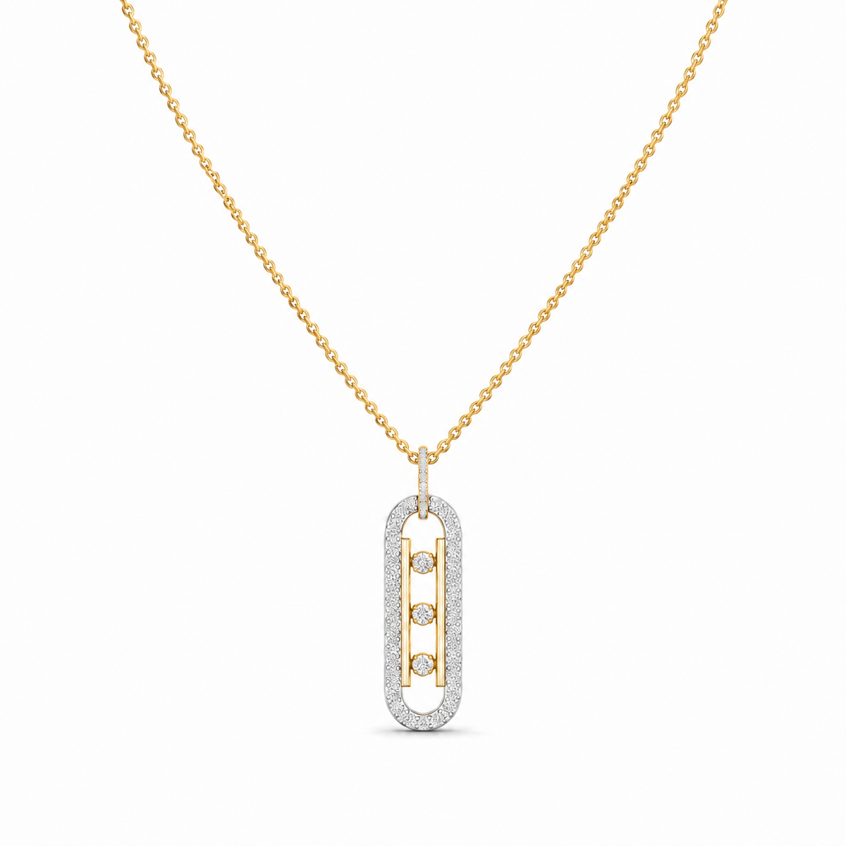Pendulum 18KT Gold Diamond Pendant Necklace