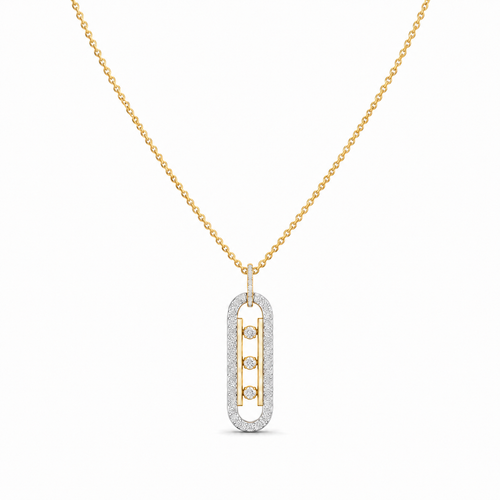 Pendulum 18KT Gold Diamond Pendant Necklace