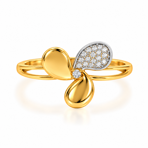 Petal Wheel 14KT Gold Lab Grown Diamond Ring