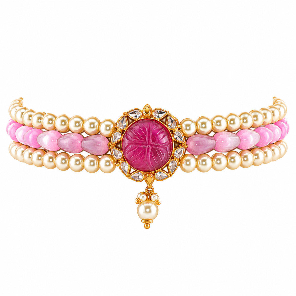 Pink Blush 22KT Gold Choker