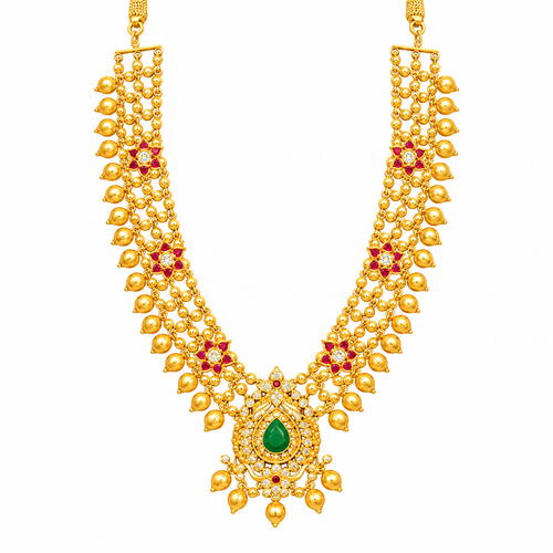 Prithika 22KT Gold Antique Short Necklace