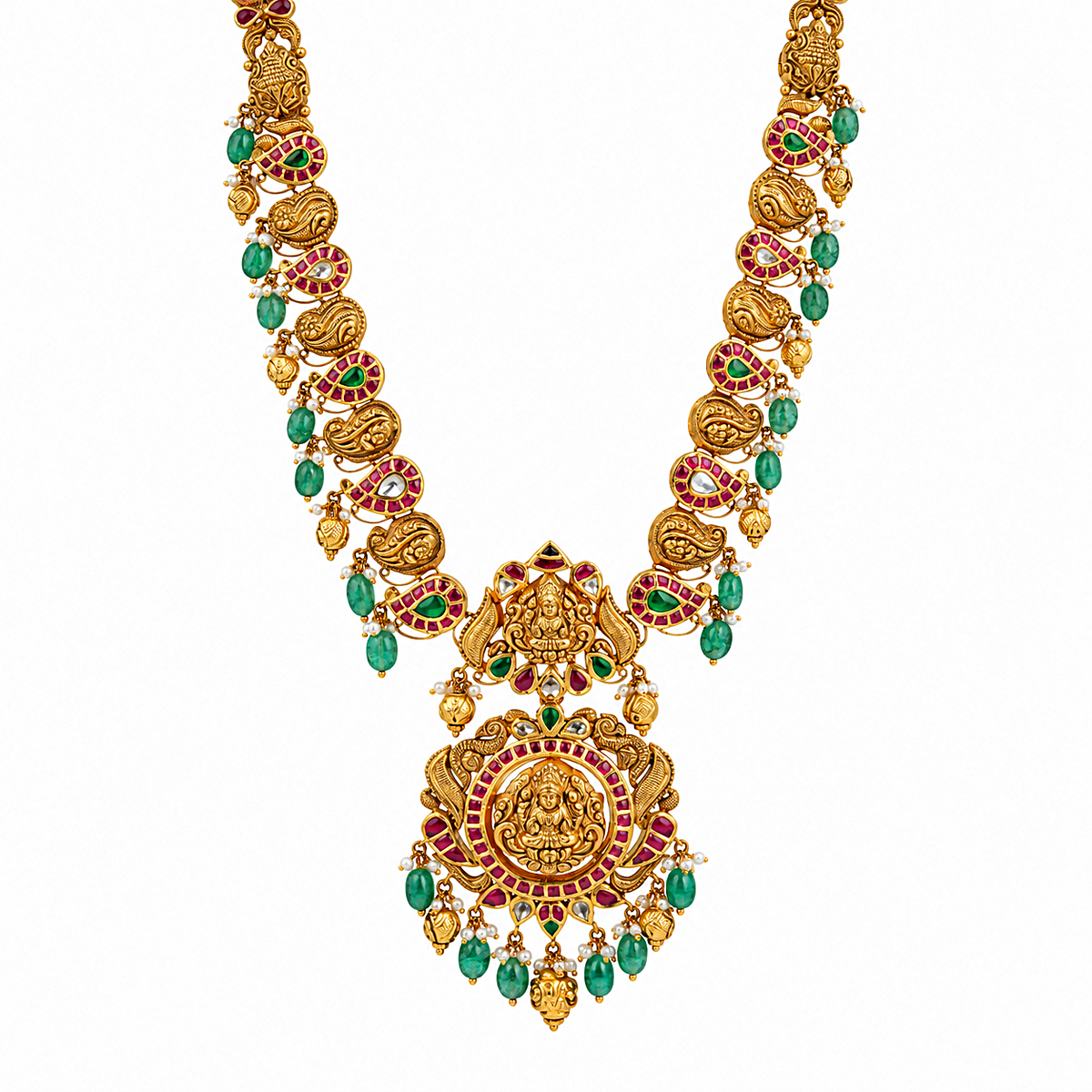 Rajlakshmi 22KT Gold Kundan Necklace