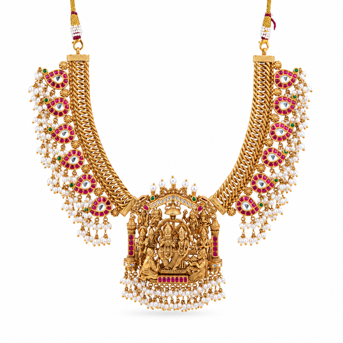 Ram Sita 22KT Gold Kundan Necklace