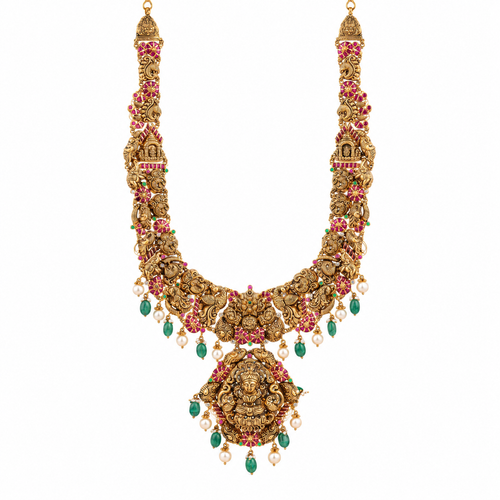 Ratna Samhita 22KT Gold Temple Necklace